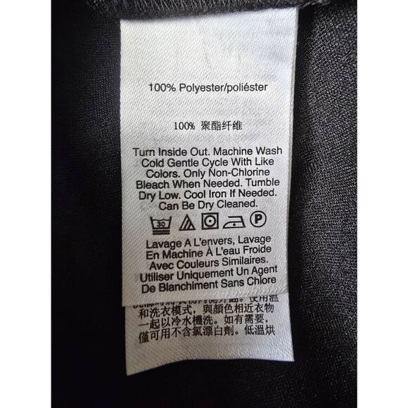 DKNY Draped Sparkle Top Sz L Black - Picture 4 of 5